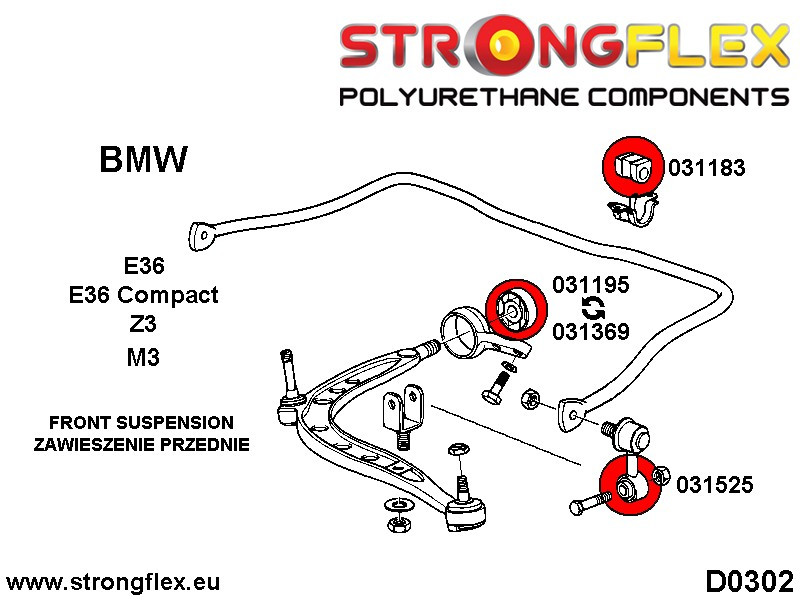 Front lower arm bush M3 eccentric SPORT