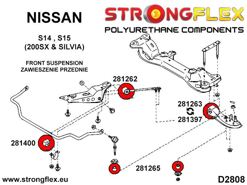 Front inner track control arm bush 38mm SPORT