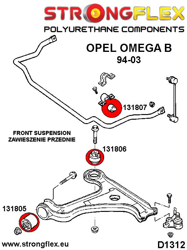 Front anti roll bar bush SPORT