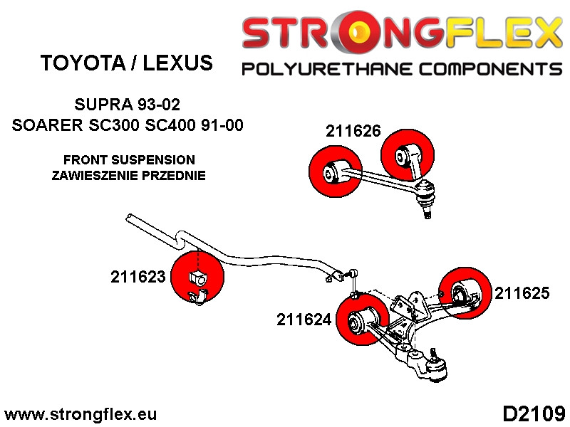 Toyota Supra MKIV Full suspension bush kit - Polyurethane bushings