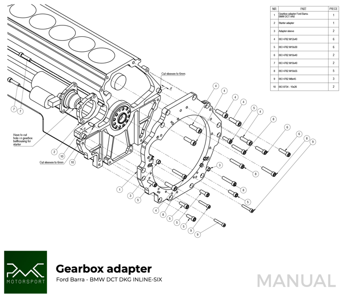 ADAPTER PLATE Ford Barra