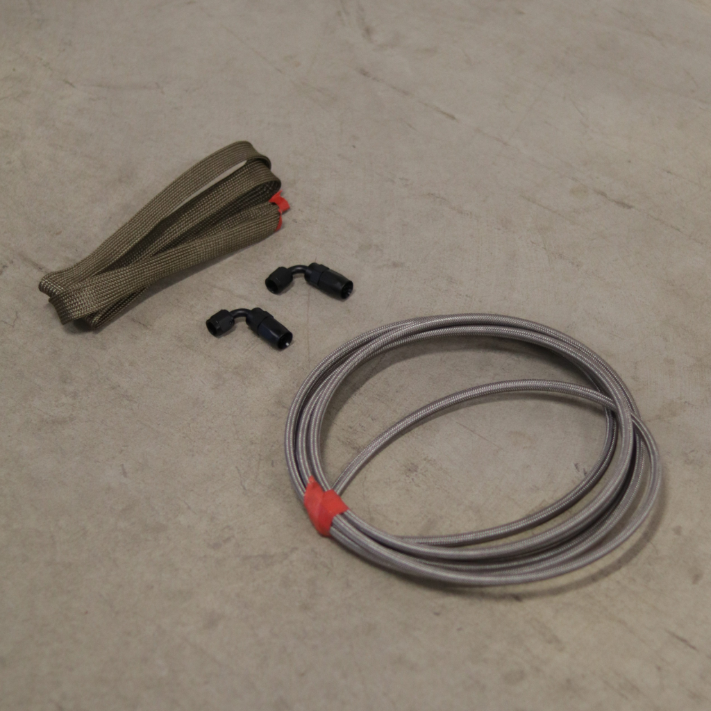 Oil in Kit Turbo 2 x 90 Degree AN4 + Heat protection sock