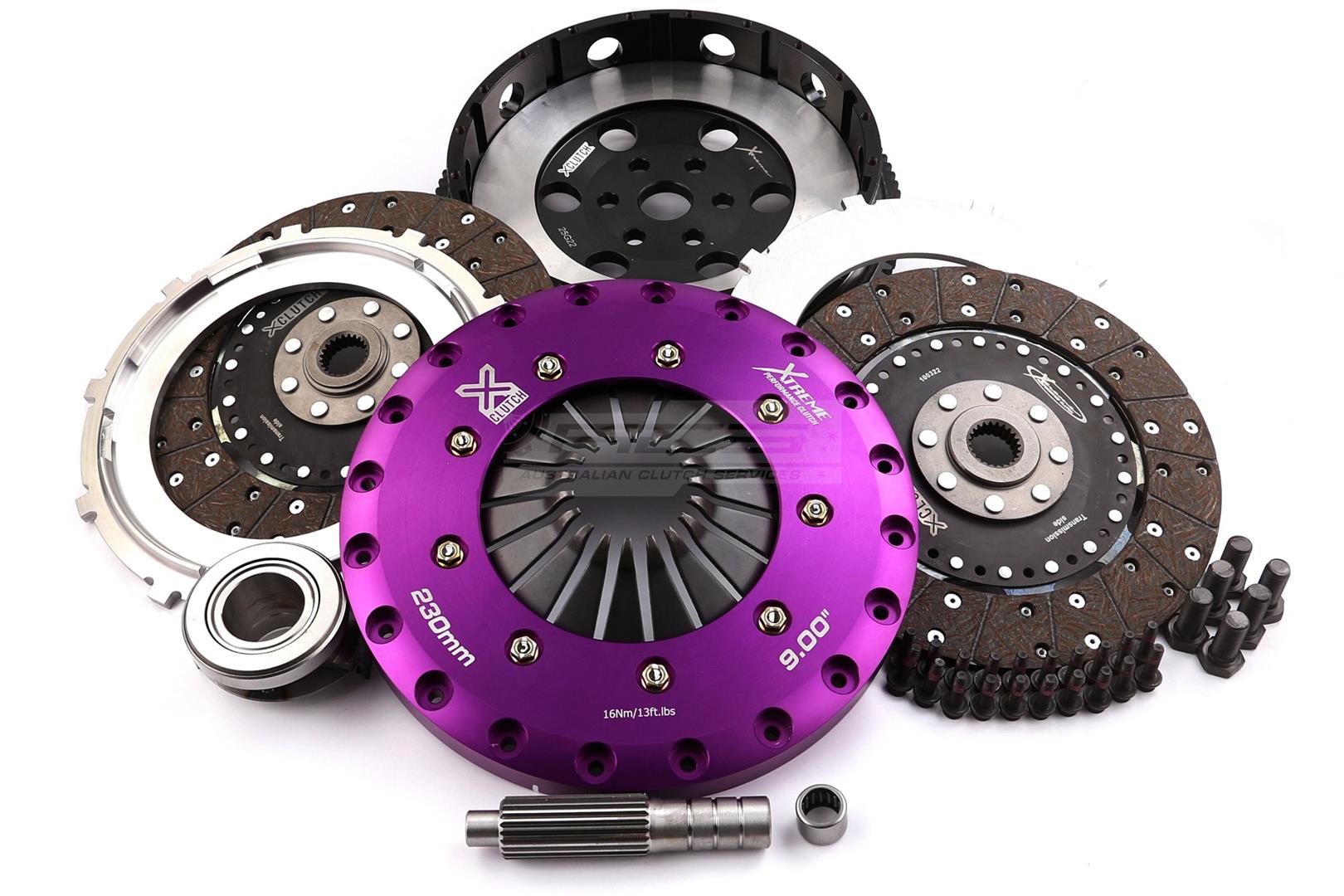MAZDA 3 (BK) 2.3 DiSi Turbo MPS (BK3P) - 230mm Organic Twin Plate Clutch Kit Incl Flywheel 1200Nm