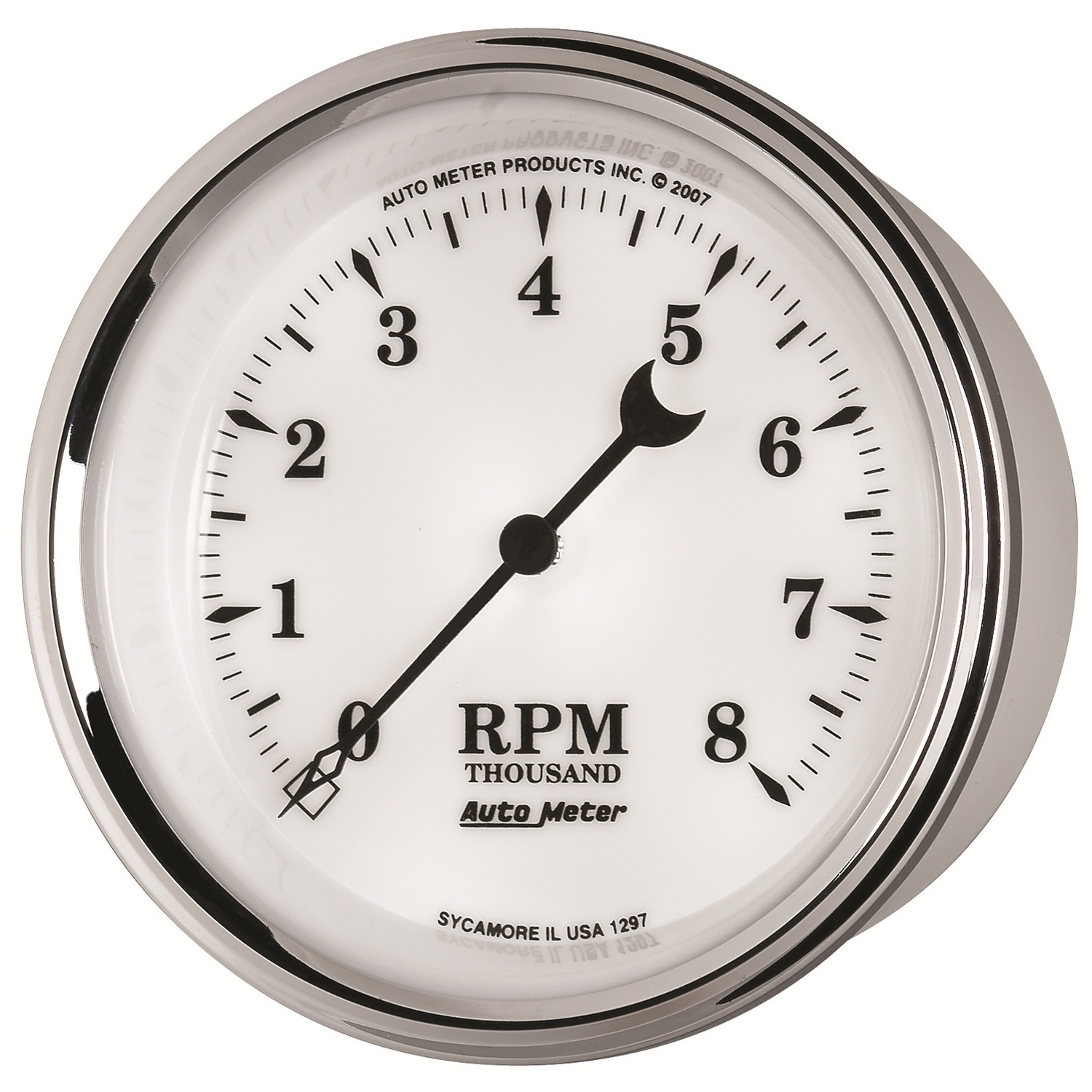 3-3/8" In-Dash Tachometer, 0-8,000 Rpm, Old-Tyme White Ii