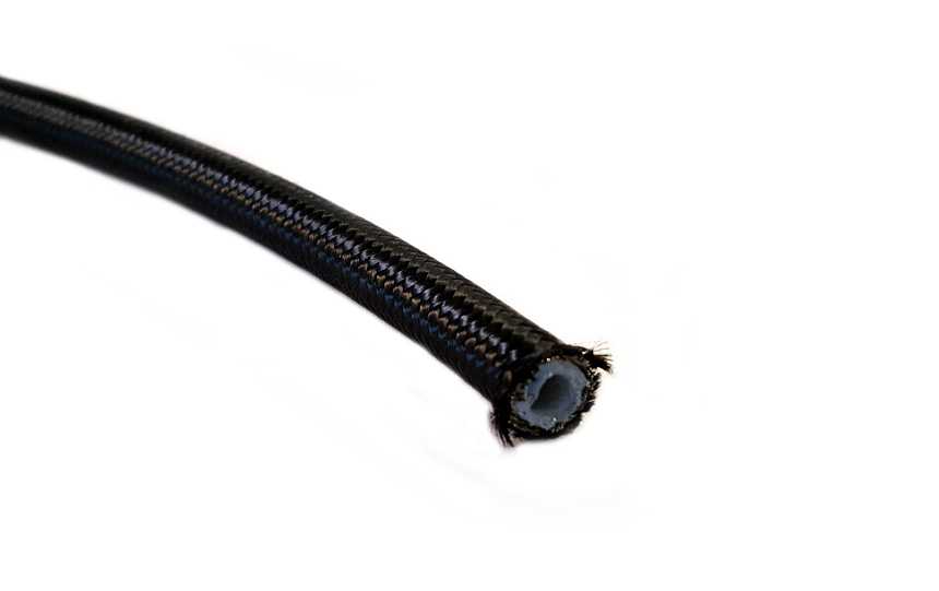 AN3 Nylon and Stainless braided brake line Black