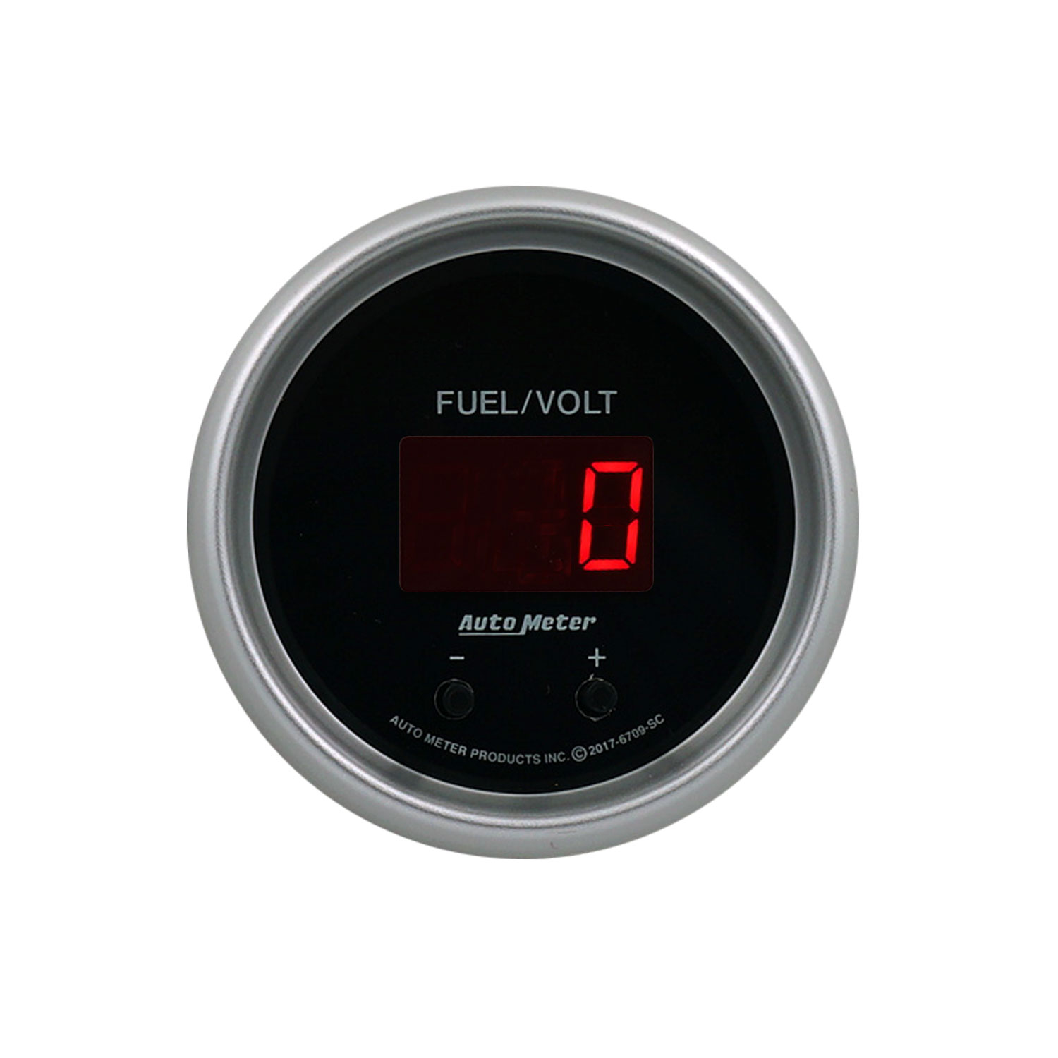 2-1/16" Two Channel Fuel Level / Voltmeter, 0-100%/8-18v, Sport-Comp Elite Digital