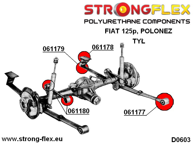 Rear suspension spring shackle bush sport