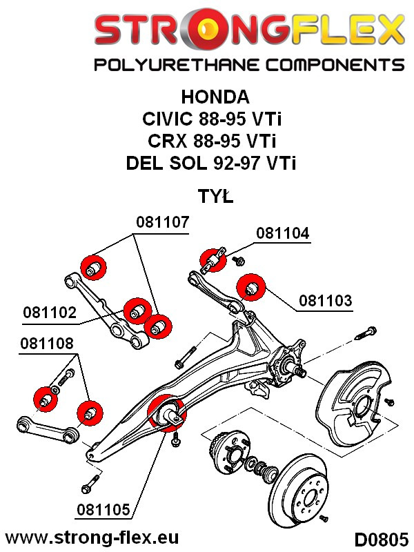 Rear lower shock mounting bush SPORT