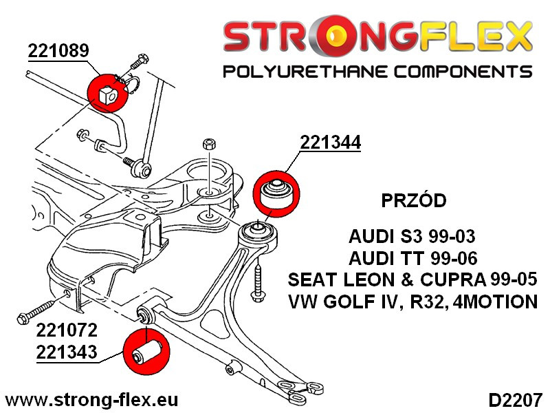 Front wishbone front bush 45mm SPORT