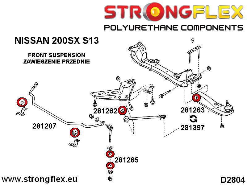 Front lower radius arm to chassis bush SPORT