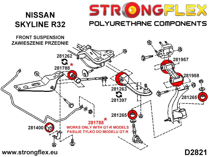 Front lower radius arm to chassis bush SPORT