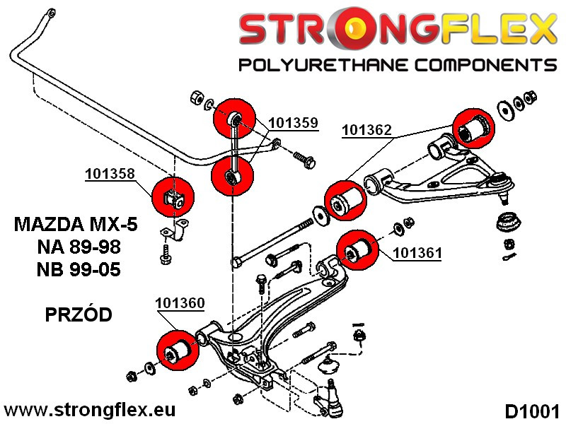 Front and rear anti roll bar link bush