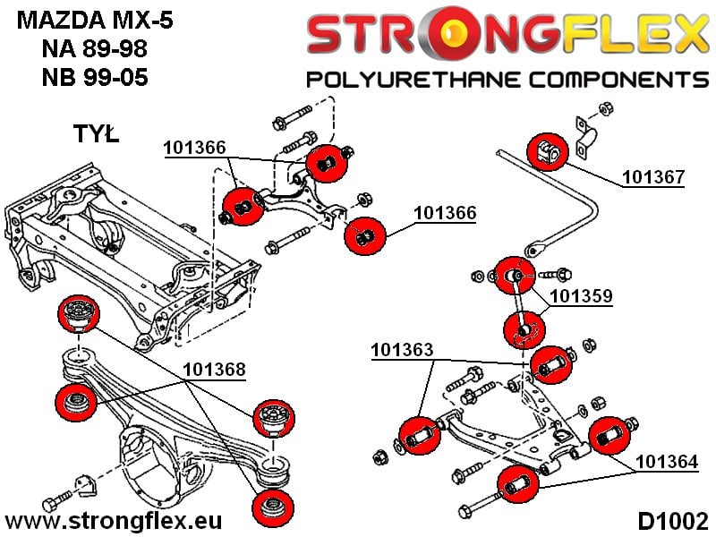 Rear lower inner suspension bush