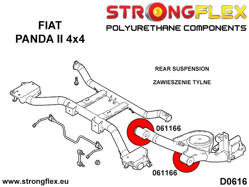 Rear trailing arm bushes kit SPORT