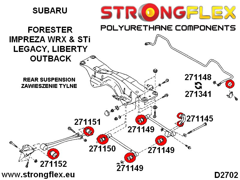 Rear anti roll bush kit