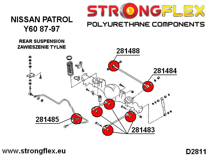 Rear suspension bush kit SPORT