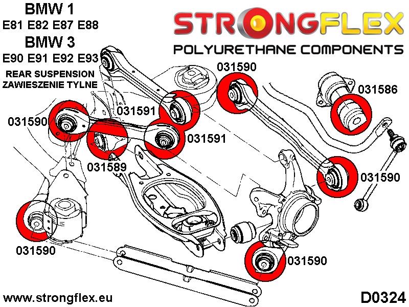 Rear upper control arm to hub bush SPORT