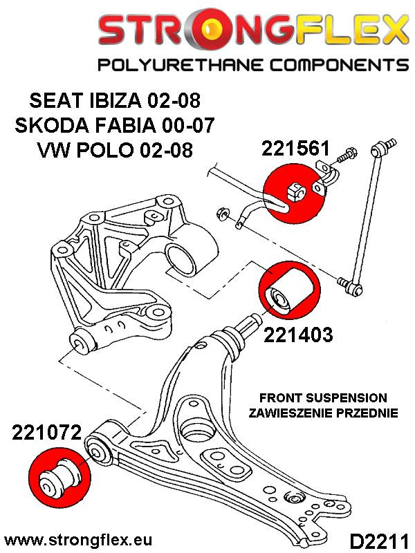 Front suspension bush kit SPORT