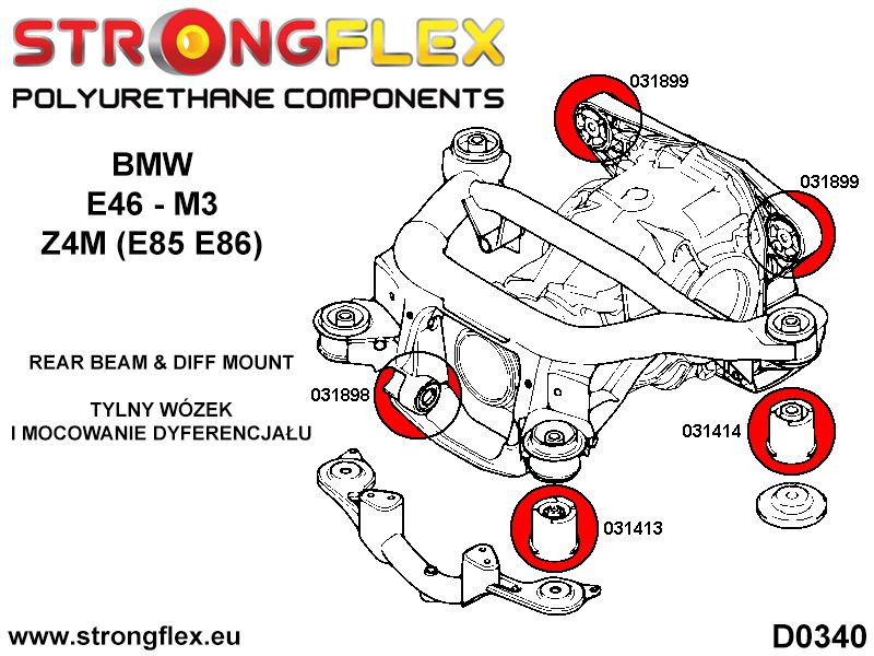 Rear differential - rear mount bush M3 SPORT