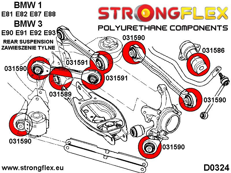 Rear suspension bush kit SPORT