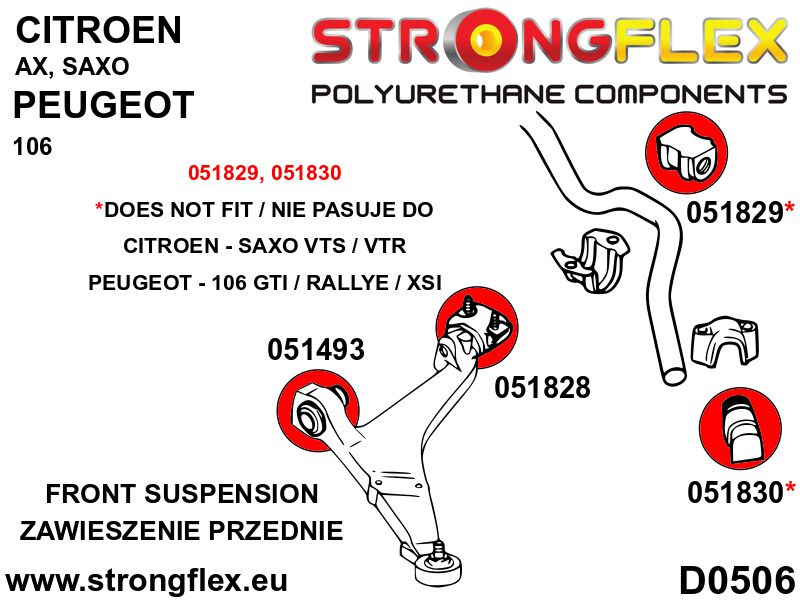 Front anti roll bar bush SPORT