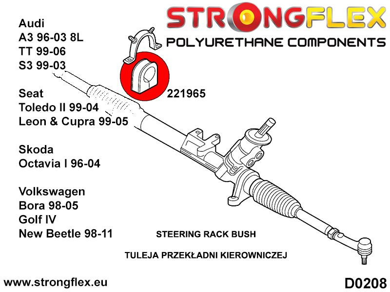Steering rack mount bush