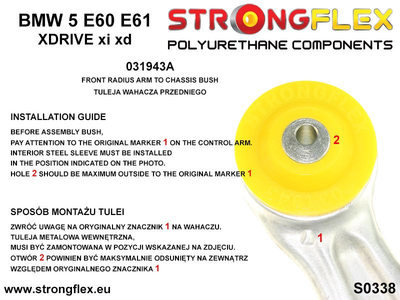 Front radius arm to chassis bush SPORT