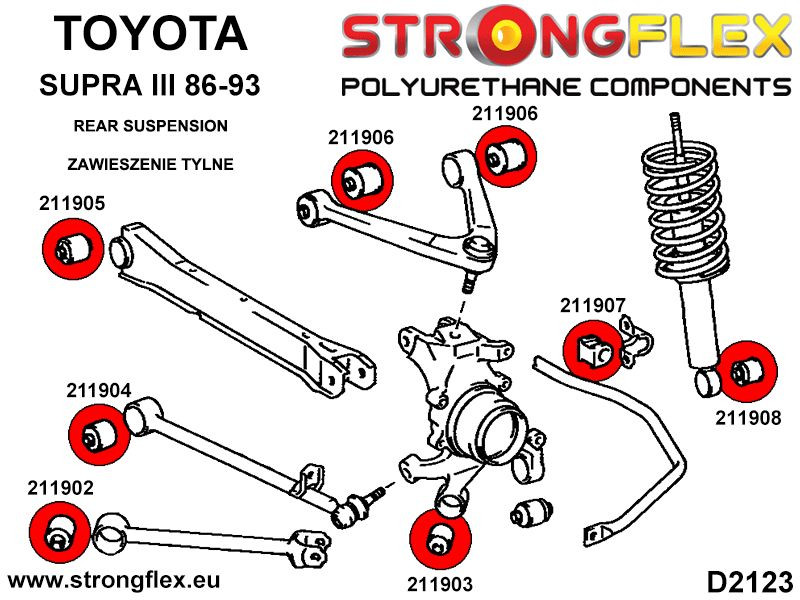 Toyota Supra MK3 Rear suspension rod bush SPORT