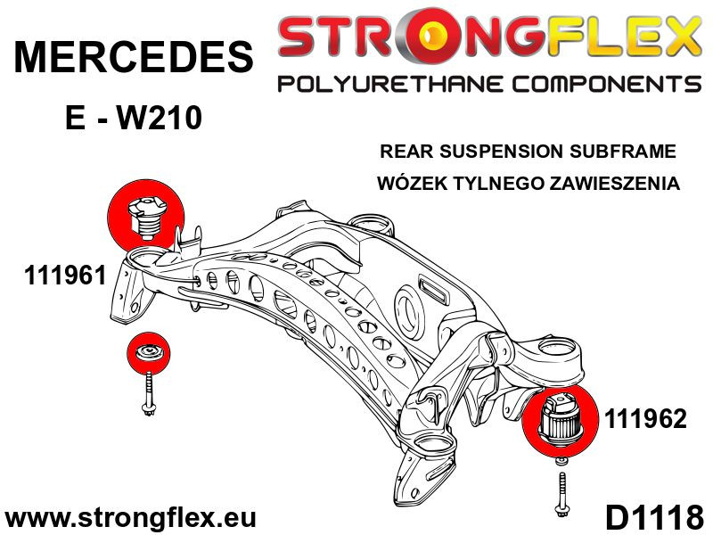 Rear subframe bush kit