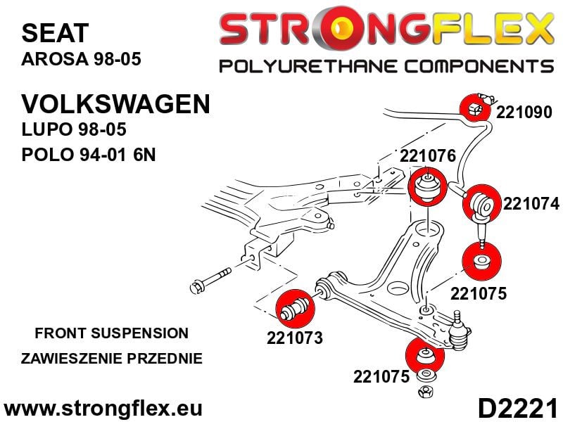 Front suspension bush kit SPORT