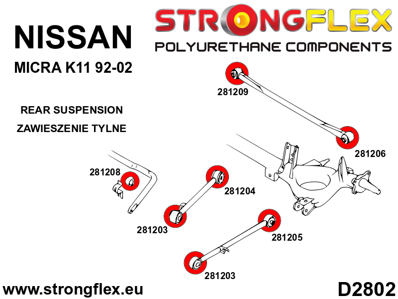 Rear anti roll bar bush