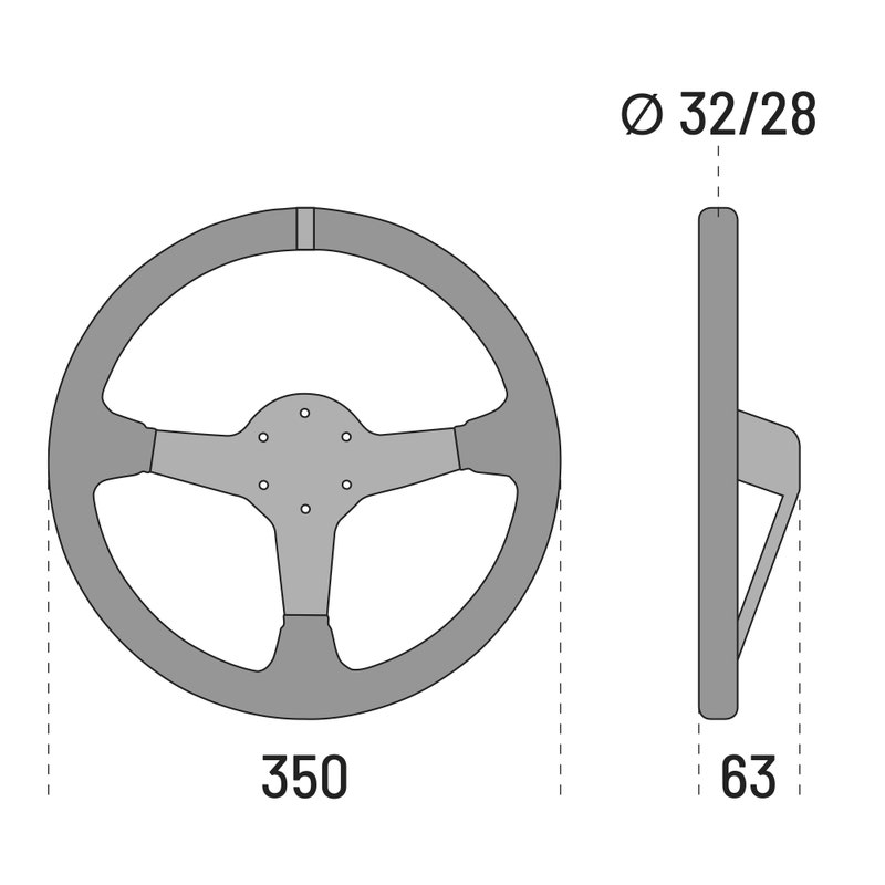 Sparco R345 Steering wheel Suede
