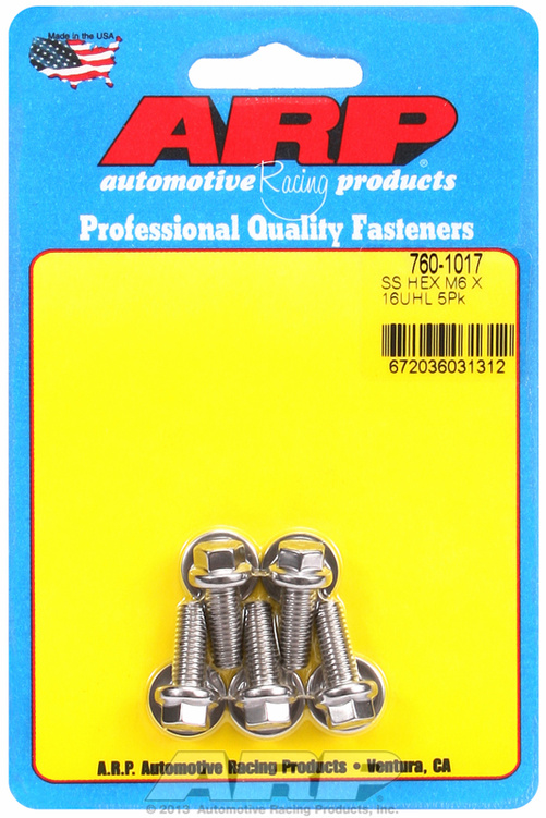 M6 x 1.00 x 16 hex SS bolts (5pcs)