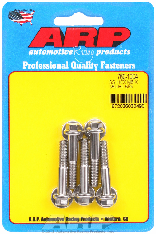 M6 x 1.00 x 35 hex SS bolts (5pcs)