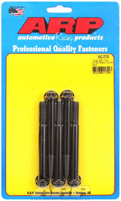 "3/8""-16 x 3.750 12pt black oxide bolts" (5pcs)