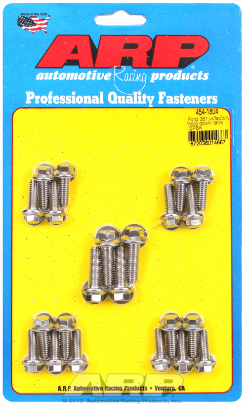 Ford 351. w/factory hold down rails. oil pan bolt kit