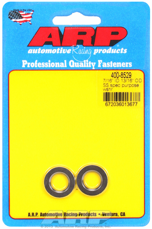 "7/16"ID 13/16"OD .120"TH SS washers (2pcs)