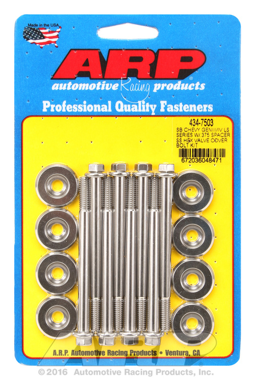 ARP SB Chevy GENIII/IV LS w/.375 spcr SS hex valve cvr bolt