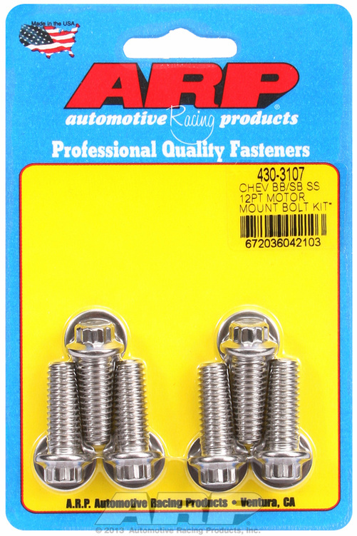 Chevy 12pt motor mount bolt kit with energy suspension mount