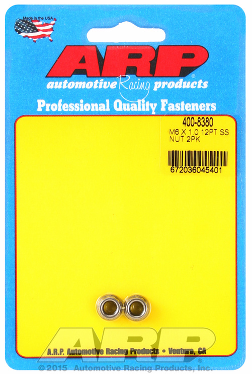 ARP M6 X 1.00 (M8 wr) SS 12pt nut kit