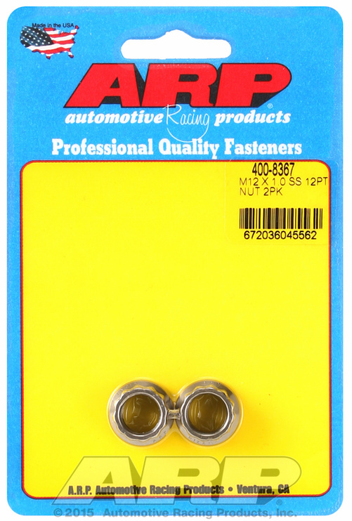 ARP M12 X 1.00 (M14 wr) SS 12pt nut kit