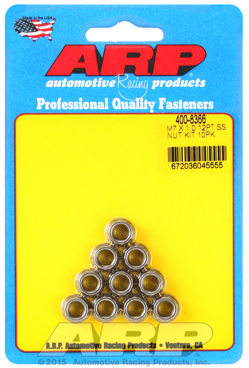 ARP M7 X 1.00 (M9 wr) SS 12pt nut kit