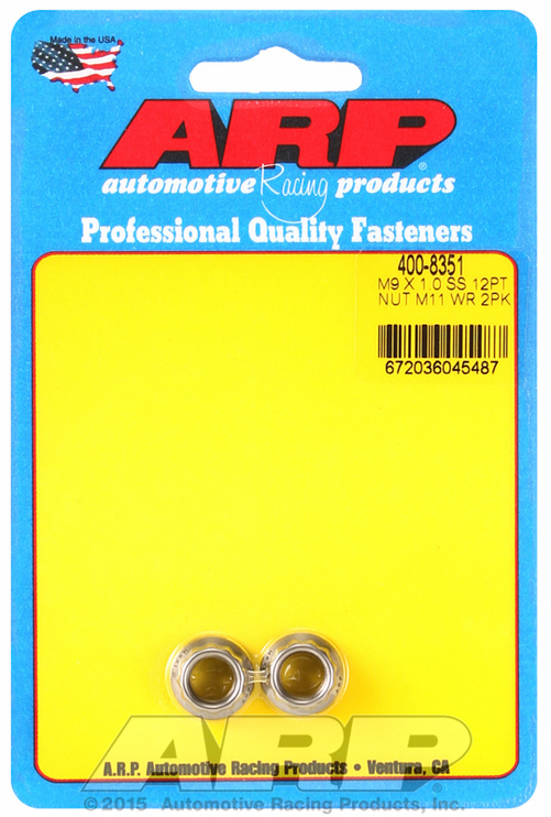 ARP M9 X 1.00 (M11 wr) SS 12pt nut kit