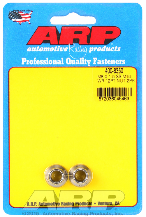 ARP M8 X 1.00 (M10 wr) SS 12pt nut kit