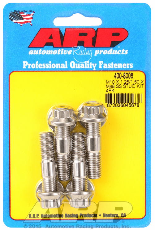 ARP M10 X 1.25/1.50 X 48mm broached stud kit 4pcs