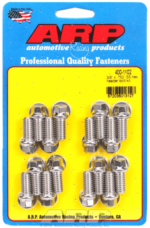 "3/8"" x .750 SS hex header bolt kit"