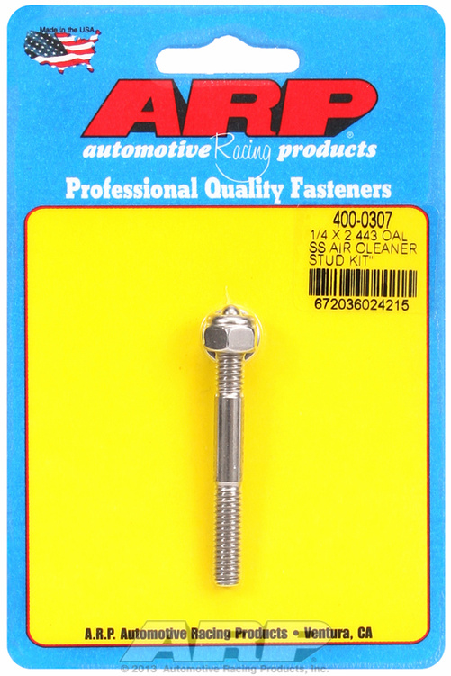 ARP "1/4"" x 2.443 SS air cleaner stud kit"