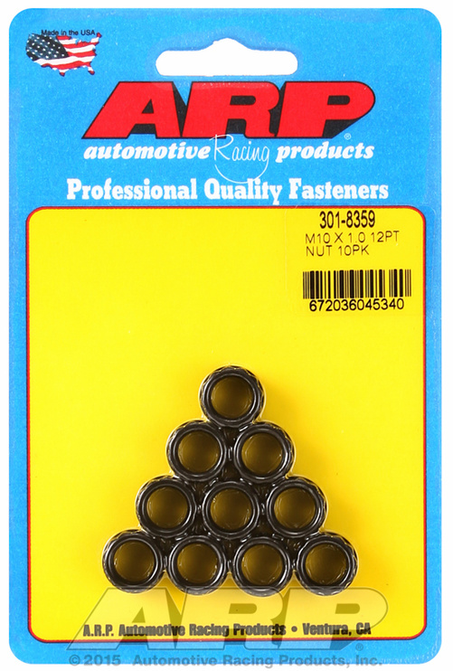 ARP M10 X 1.0 12pt nut kit (10pcs)