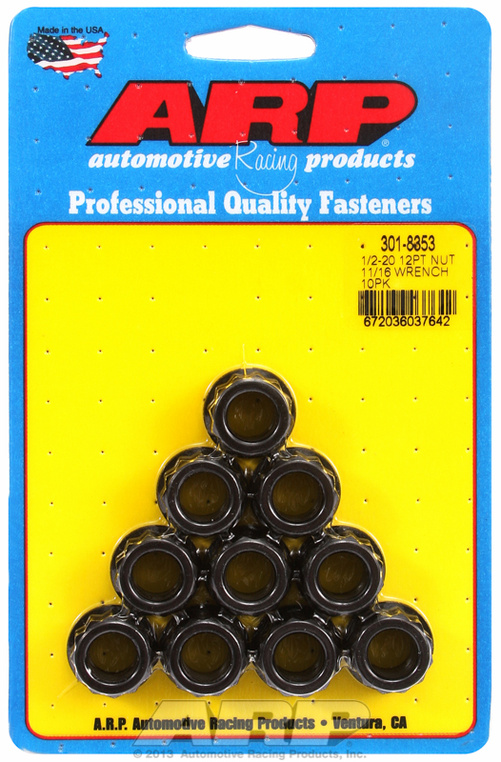 ARP Nut Kit 1/2-20 11/16 Socket 12PT 10 Pack