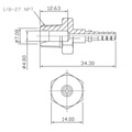 Brake fitting male 1/8 NPT Stainless steel (no swivel)